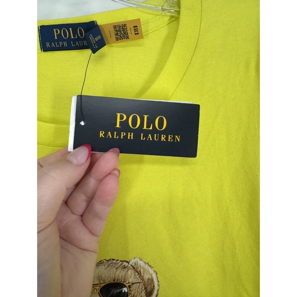Polo Ralph Lauren Bear T Shirt 2XL‎ Tall 2XLT Neon Fluorescent Short Sleeve Tee